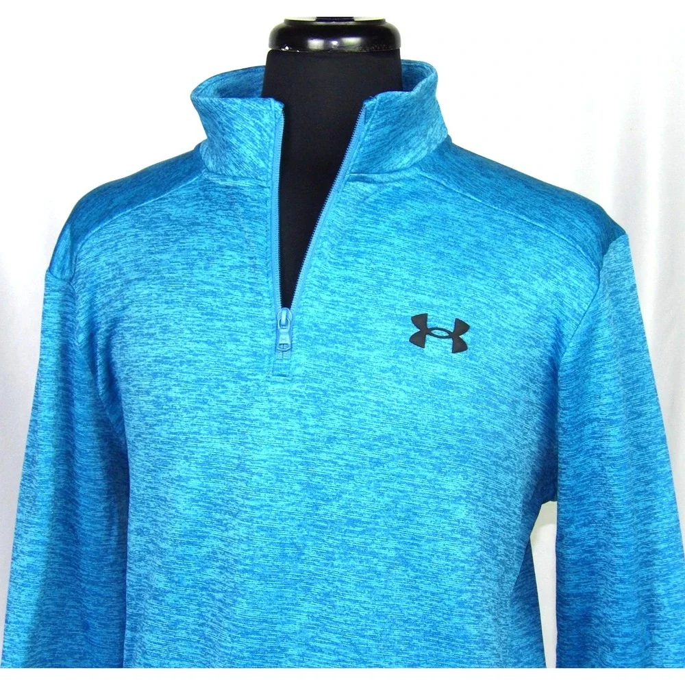 Under Armour Cold Gear Light Blue Collared 1/4 Zip Sweatshirt Jacket‎ Men's LRG